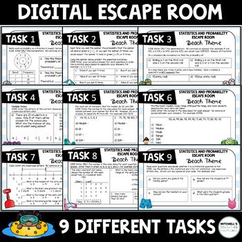 Topic: Maths <strong>Escape Room</strong> - Numbers KS3 6. . Statistics and probability escape room beach theme